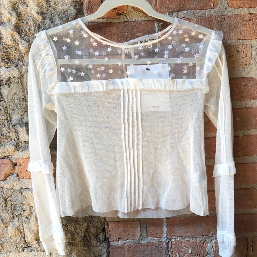 For Love & Lemons mesh long sleeve top